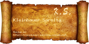 Kleinbauer Sarolta névjegykártya